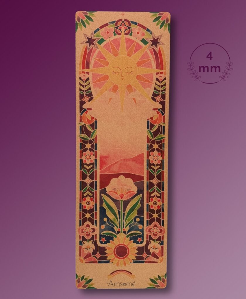 Tapis de yoga Salutation au soleil par Amsome - antidérapant et écoresponsable