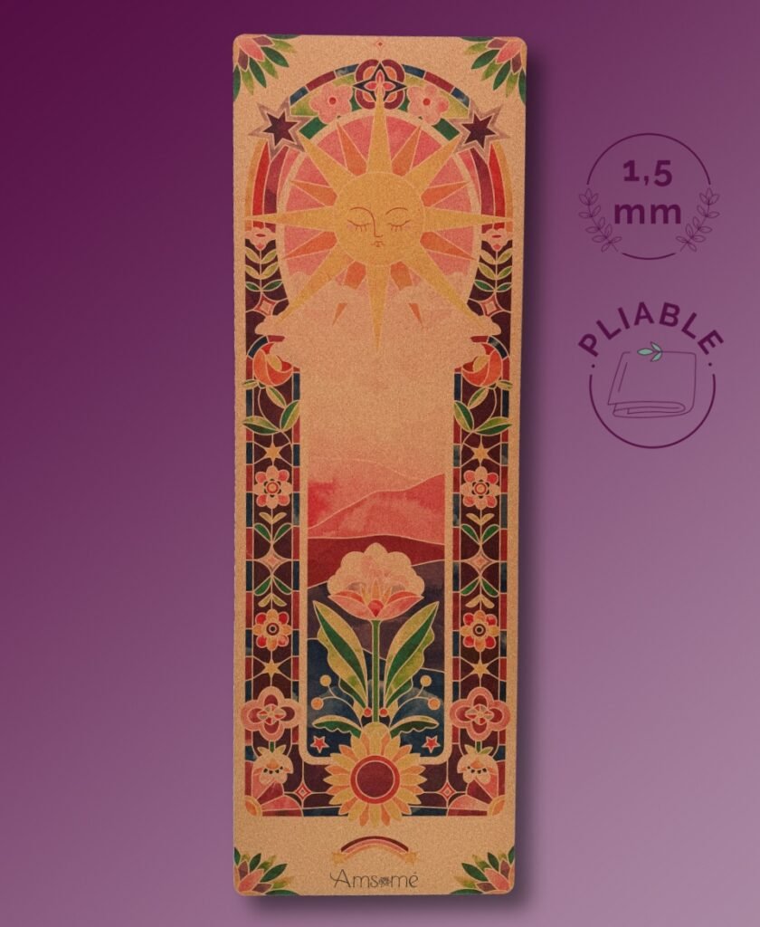 Tapis de yoga de voyage Salutation au soleil par Amsome - ecoresponsable et pliable