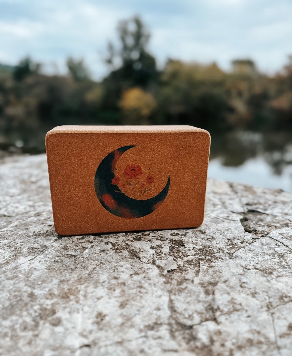 Brique de yoga Lune céleste par Amsome en liège FSC