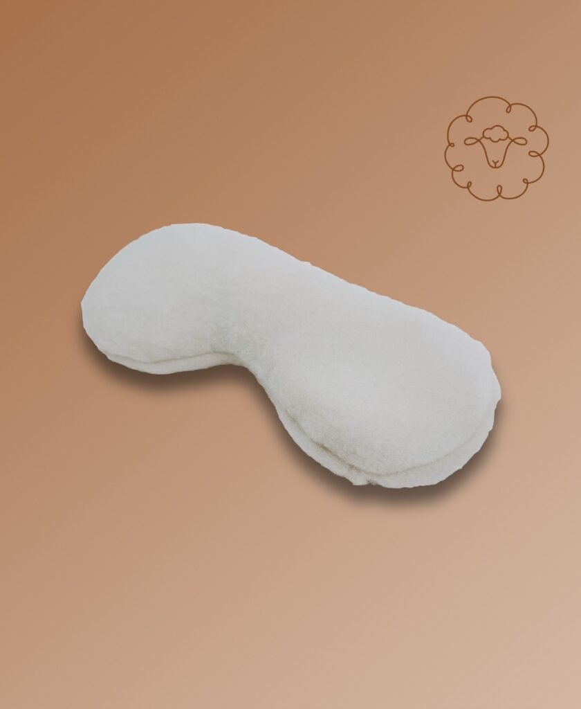 Coussin pour les yeux DOUCEUR Laine - fond cafe - 100% merinos