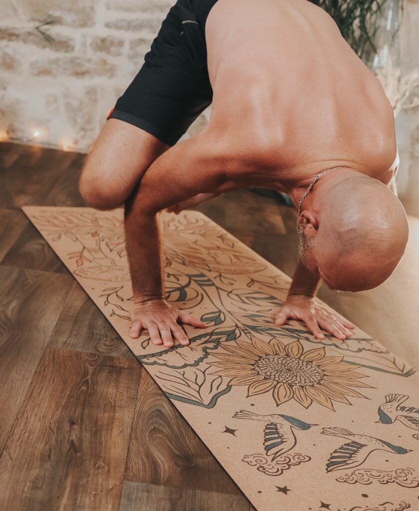 Tapis de yoga 7 chakras par Amsome en liège naturel antidérapant