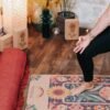 Tapis de yoga Salutation au soleil par Amsome en liège antidérapant