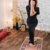 Tapis de yoga Salutation au soleil par Amsome en liège antidérapant