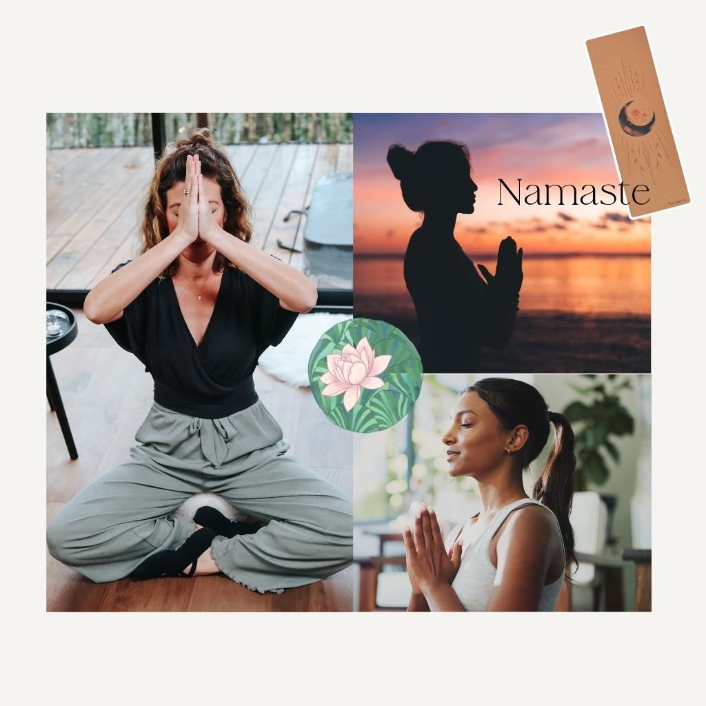 rituel yoga namaste femme respiration meditation tapis yoga