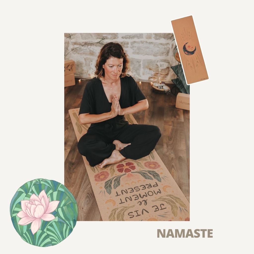 tapis yoga liege naturel amsome pratique namaste